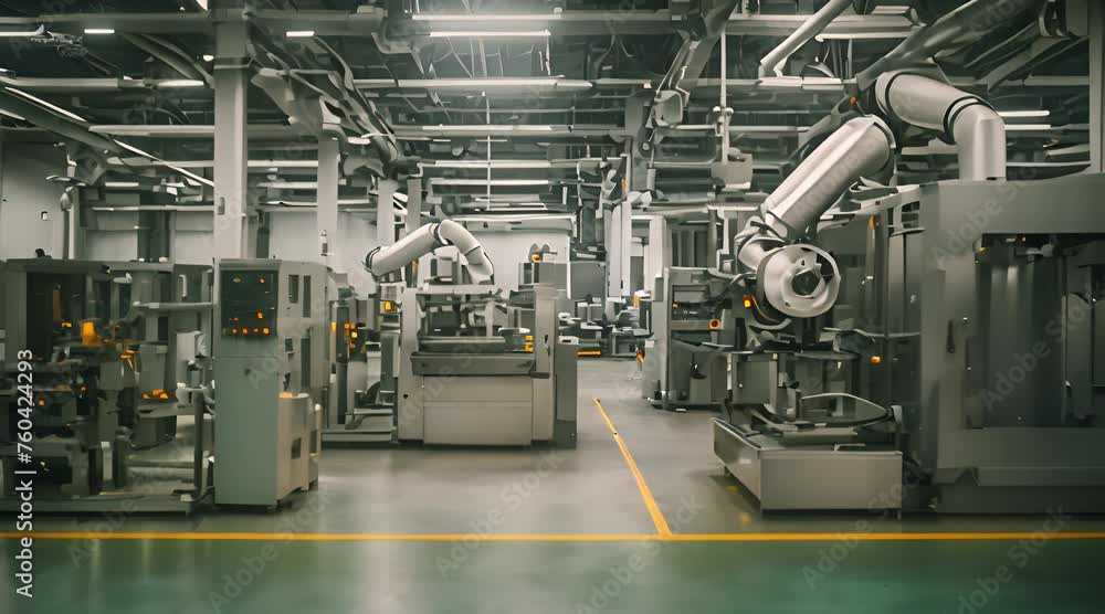 Robotic Equipment. Automated Machine. Industrial Factory machinery. Robotic equipment modern factory floor. Industrial factory indoors and machinery Robotic Equipment. Automated Machine. Industrial Factory machinery. Robotic equipment modern factory floor. Industrial factory indoors and machinery