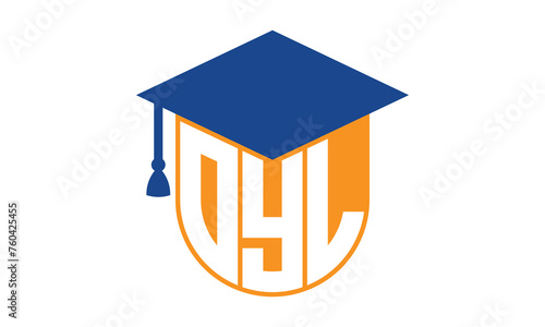 OYL initial letter academic logo design vector template. monogram, abstract, school, college, university, graduation, symbol, shield, model, institute, educational, coaching canter, tech, sign, badge photo