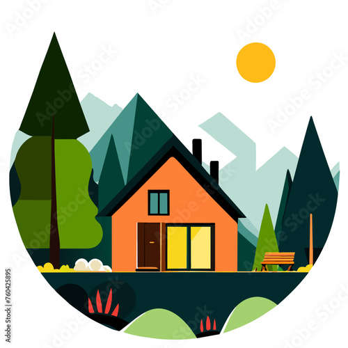 A cozy home nestled amidst a tranquil nature setting, offering a serene retreat from the bustling world.