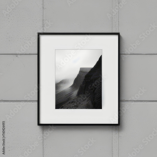 wall art mockup, frame mockup on a white wall , summer collection
