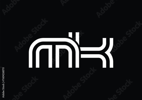 Elegant initial letter MK, KM logo vector, Creative Lettering Logo Vector Illustration.