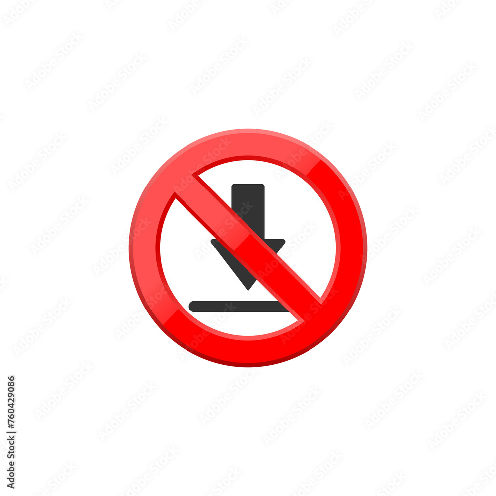 No download sign icon isolated on transparent background No download sign icon isolated on transparent background