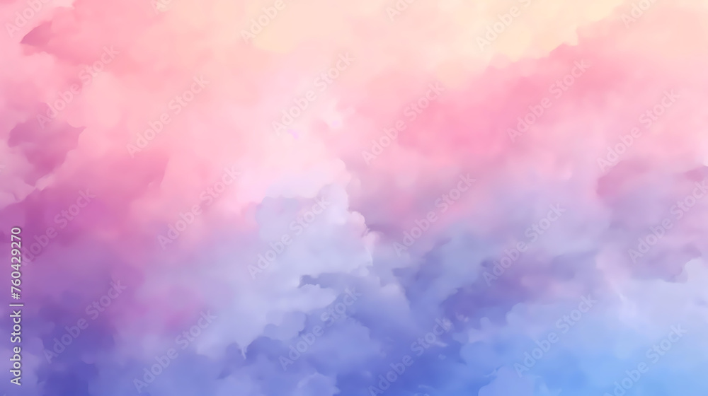 Wallpaper of watercolor painting of a sky at sunset, mostly pastel shades of pink, blue, and yellow. The clouds are thick and fluffy, and the sun is setting in the background. Wallpaper of watercolor painting of a sky at sunset, mostly pastel shades of pink, blue, and yellow. The clouds are thick and fluffy, and the sun is setting in the background.