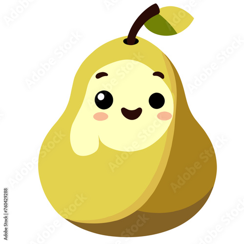 Cute pears rest on a bed of fresh green leaves in nature's embrace.