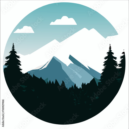 Majestic mountain peaks pierce the sky, their rugged slopes blanketed in a verdant tapestry of nature's splendor.