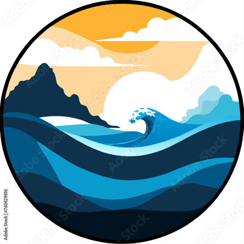 Ocean's embrace, a serene expanse of blue and green, where waves whisper secrets to the shore.
