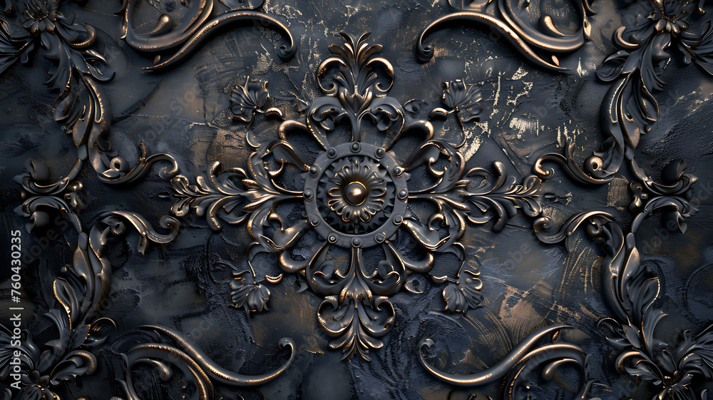 ornament on antique metal door ornament on antique metal door