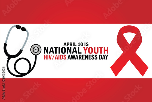 National Youth Hiv  Aids Awareness Day. Holiday concept. Template for background, banner, card, poster with text inscription