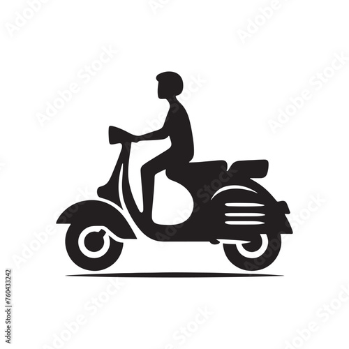 Scooter Silhouette Vector for Urban Commute Designs and City Lifestyle Projects. Scooter illustration, scooter vector