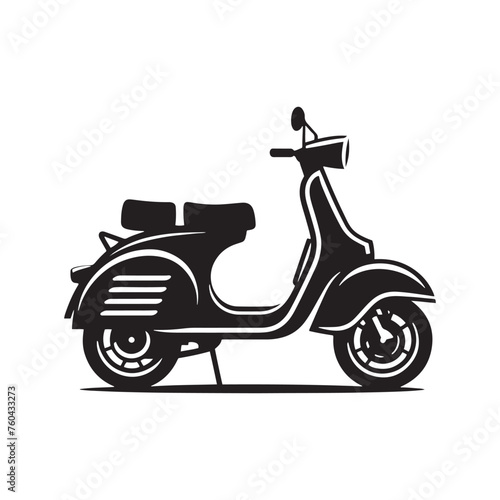 Scooter Silhouette Vector for Urban Commute Designs and City Lifestyle Projects. Scooter illustration  Vespa vector