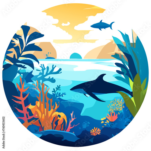 Picturesque seascape with azure waters, golden sands, and lush greenery.