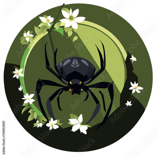 A spider weaves its intricate web, patiently waiting for its next meal.