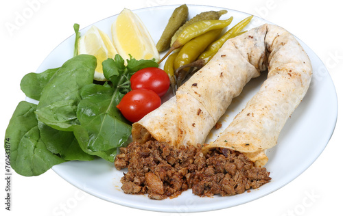 meat tantuni wrapped in lavash