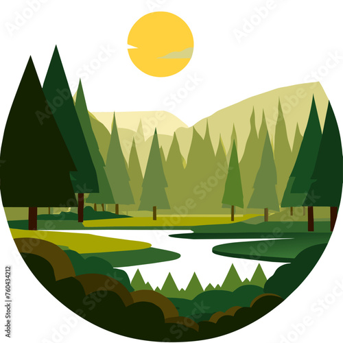 The sun's golden rays bathe the verdant meadow with a warm glow, casting long shadows that dance amidst the summer breeze.