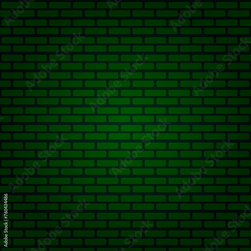 Brick neon wall green. Vector abstract neon background for signboard or billboard.