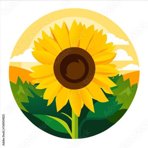 Golden sunflowers bask in the sun's warm embrace, their cheerful faces turned towards the light.