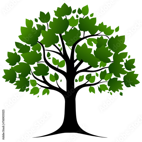 A lush, verdant tree stands tall against a backdrop of rolling hills, its branches reaching up to the sky.