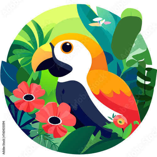 Charming tropical nature scene with lush greenery and vibrant hues.