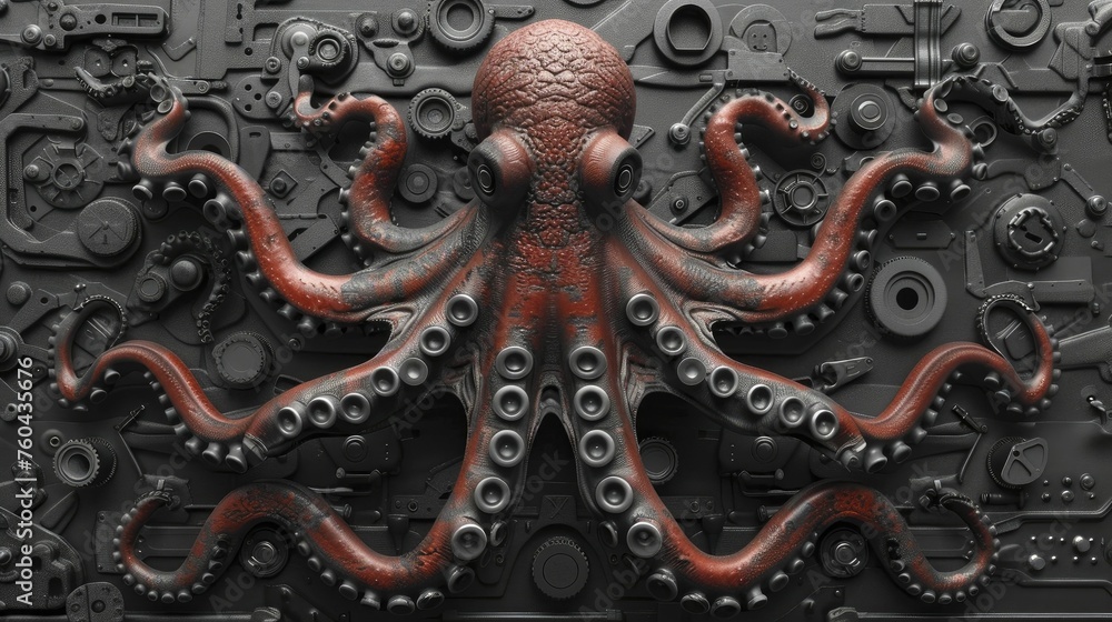 An octopus adeptly showcases multitasking and comprehensive service by using each tentacle to wield a distinct tool in customer support. An octopus adeptly showcases multitasking and comprehensive service by using each tentacle to wield a distinct tool in customer support.