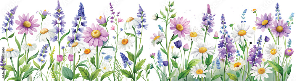 set of field of flowers set of field of flowers