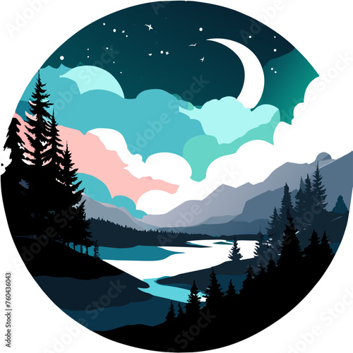 Watercolor painting captures the serene beauty of nature's landscapes.