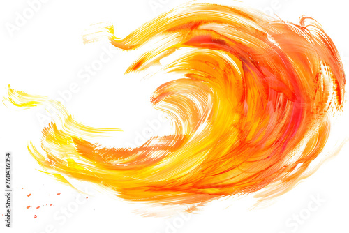 Vibrant orange and yellow watercolor swirls on white background.