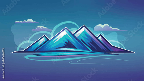 Mountain Majesty  Captivating Flat Design Vector Art