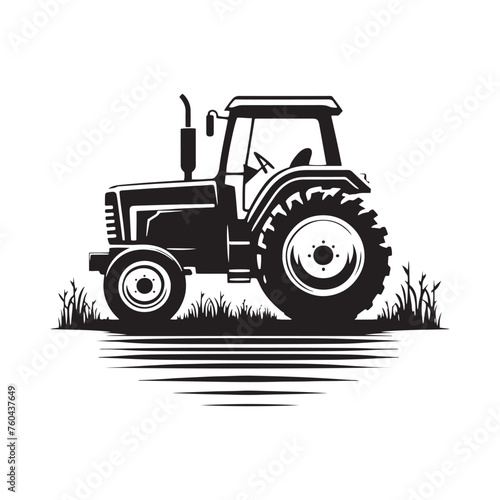 Farm Workhorses: Tractor Silhouette Vector for Agricultural Designs and Rural-themed Projects. Tactor illustration vector.