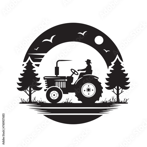 Farm Workhorses  Tractor Silhouette Vector for Agricultural Designs and Rural-themed Projects. Tactor illustration vector.