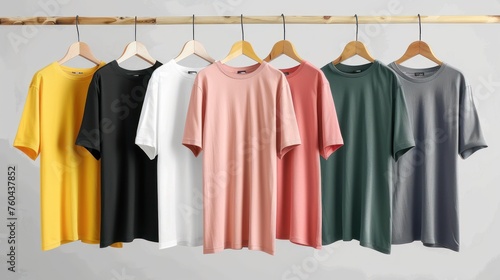 Solid color short-sleeved T-shirt display, black, white, yellow, pink, orange, green, gray, dark gray