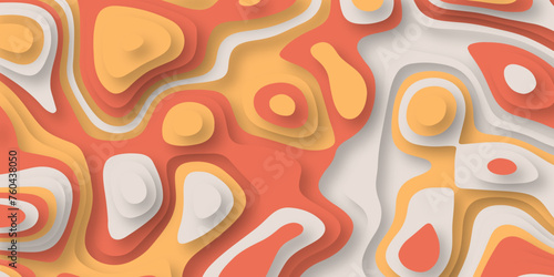 Abstract multicolor vector background. Paper cut 3d background in yellow white and orange colors. Vector illustration