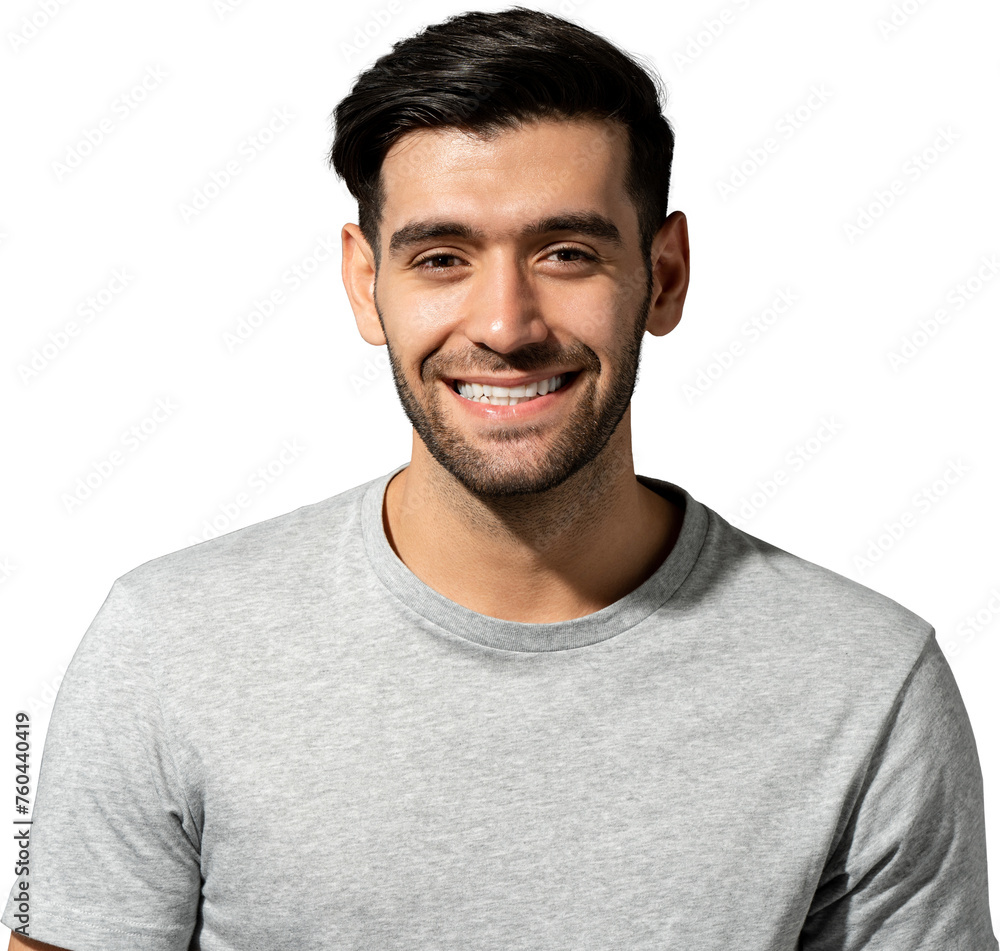 Smiling bearded Caucasian man in casual t shirt PNG file no background Smiling bearded Caucasian man in casual t shirt PNG file no background