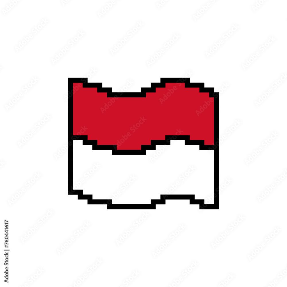 Fototapeta premium Pixel Art Monaco Flag