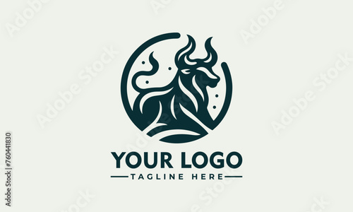 Taurus sign zodiac Logo. Beautiful and simple vector image of night starry sky with taurus or bull zodiac constellation behind glass sphere with encapsulated taurus sign and constellation 