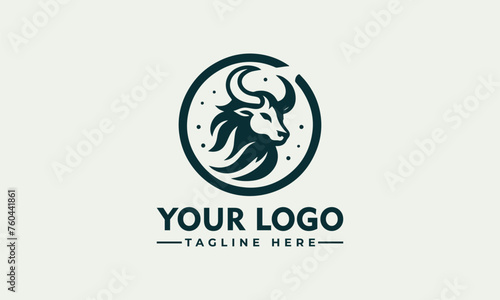 Taurus sign zodiac Logo. Beautiful and simple vector image of night starry sky with taurus or bull zodiac constellation behind glass sphere with encapsulated taurus sign and constellation 