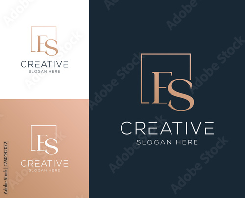 Initial letter ES SE logo design vector illustration