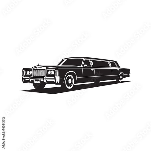 Luxury Rides: Limousine Silhouette Vector for Elegant Transport Designs and VIP-themed Projects, Limousine illustration.