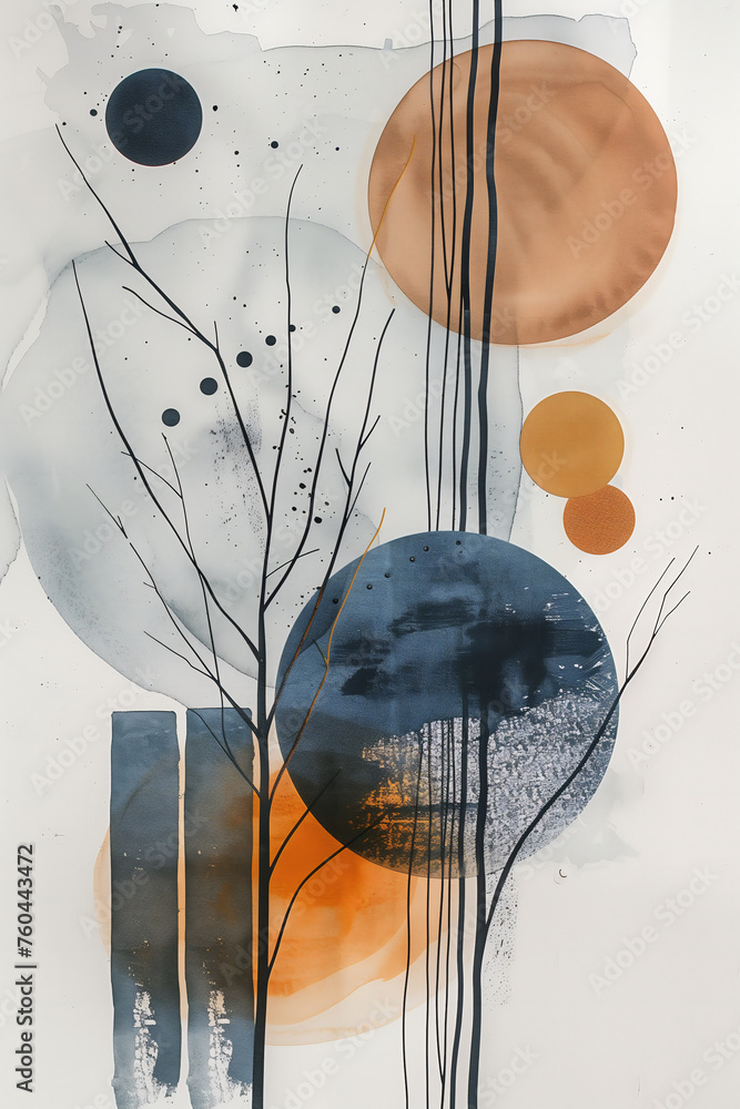 Peinture abstraite style Japandi Peinture abstraite style Japandi