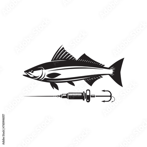 Silver Kings: Tarpon Silhouette Vector for Fishing Designs and Coastal-themed Projects, Tarpon illustration vector.