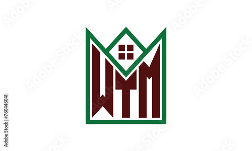 WTM initial letter real estate builders logo design vector. construction, housing, home marker, property, building, apartment, flat, compartment, business, corporate, house rent, rental, commercial photo