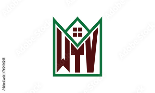 WTV initial letter real estate builders logo design vector. construction, housing, home marker, property, building, apartment, flat, compartment, business, corporate, house rent, rental, commercial photo