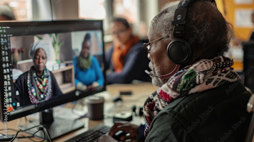 Obraz premium Distance learning, embracing education from afar, navigating virtual classrooms and digital resources for remote learning opportunities, fostering knowledge and growth regardless of physical distance
