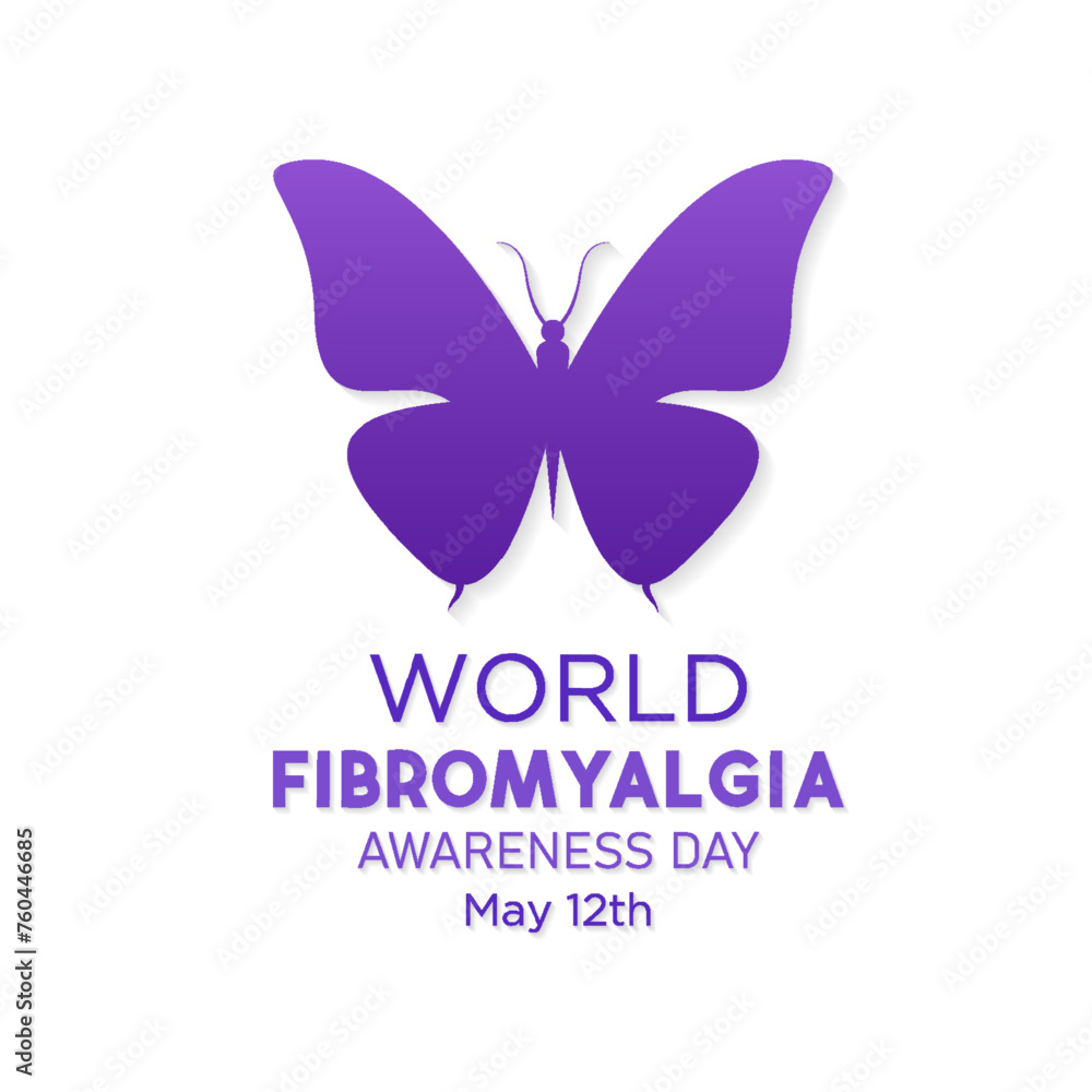 Obraz premium International Fibromyalgia Awareness Day, May 12. Vector illustration on the theme of World Fibromyalgia and Chronic Fatigue Syndrome Awareness Day banner design.