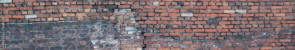 Fototapeta premium orange bricks old wall stripe