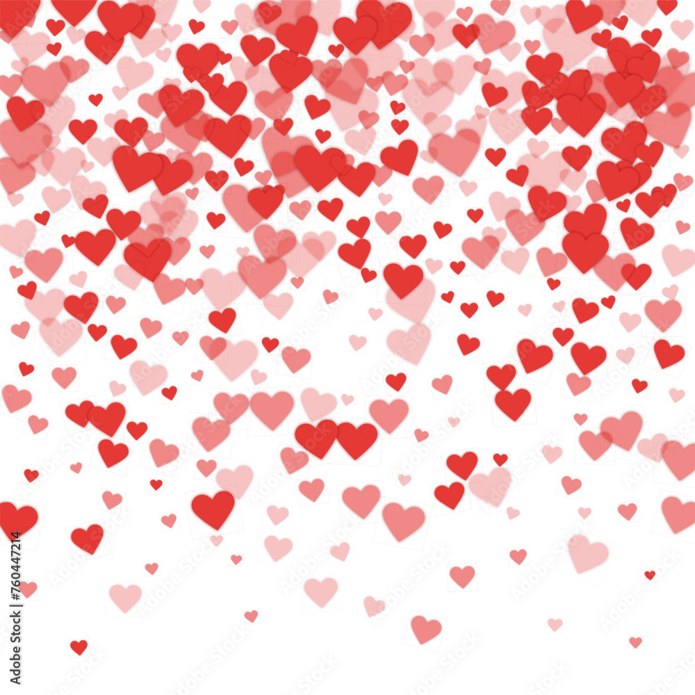 Valentine hearts, flying, falling down, floating. Red hearts scattered on white background. Lovable valentine hearts vector illustration. Valentine hearts, flying, falling down, floating. Red hearts scattered on white background. Lovable valentine hearts vector illustration.