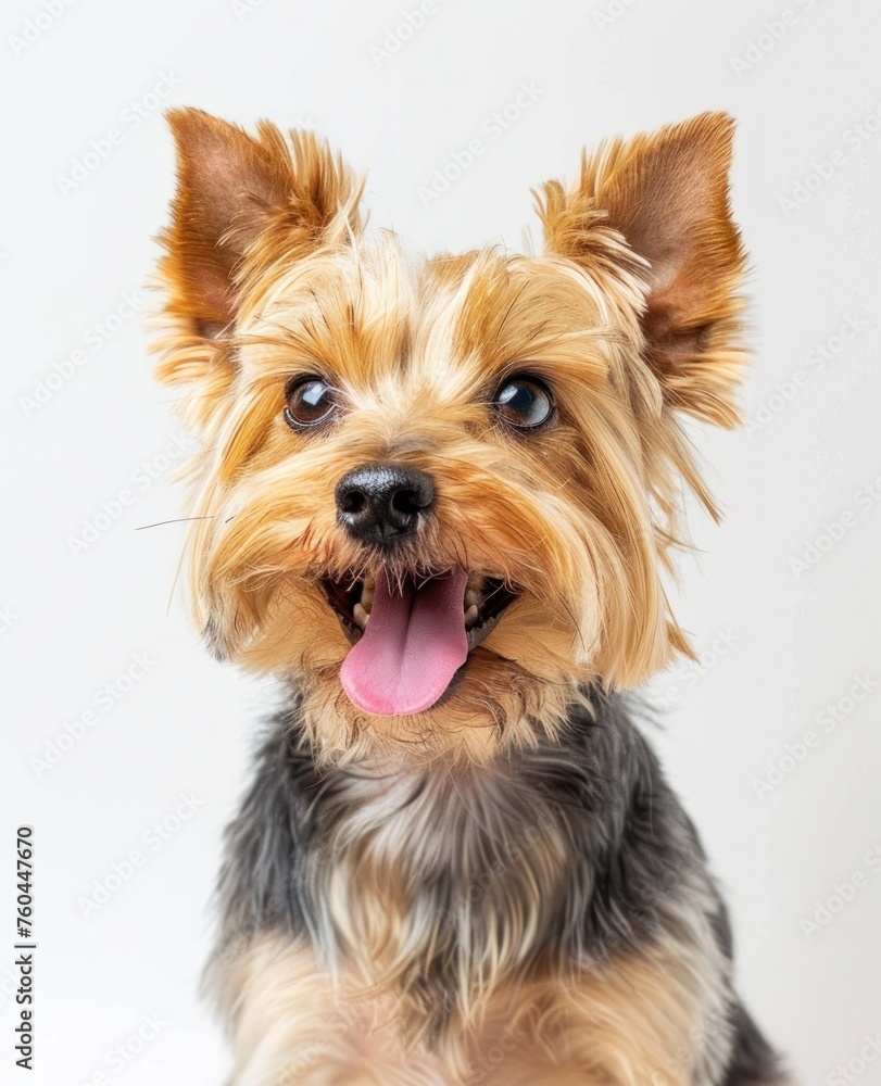 Charming Yorkshire Terrier Savoring the Moment with Joyful Gaze - Generative AI Charming Yorkshire Terrier Savoring the Moment with Joyful Gaze - Generative AI