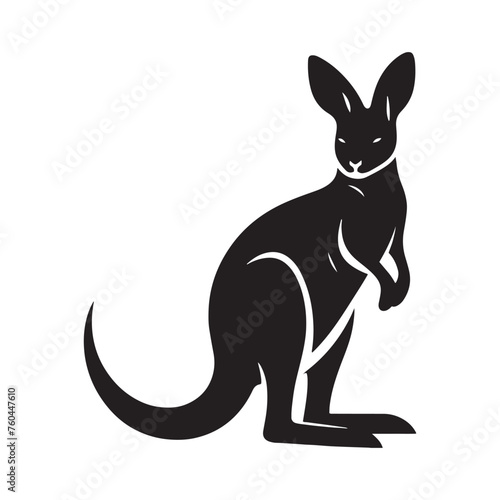 Wallaby Silhouette Vector for Wildlife Designs and Nature-themed Projects, wallaby illustration, Kangaroo vector..
