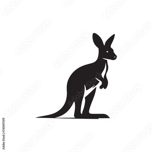 Wallaby Silhouette Vector for Wildlife Designs and Nature-themed Projects, wallaby illustration, Kangaroo vector..
