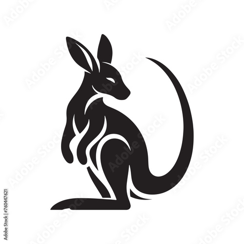 Wallaby Silhouette Vector for Wildlife Designs and Nature-themed Projects, wallaby illustration, Kangaroo vector..