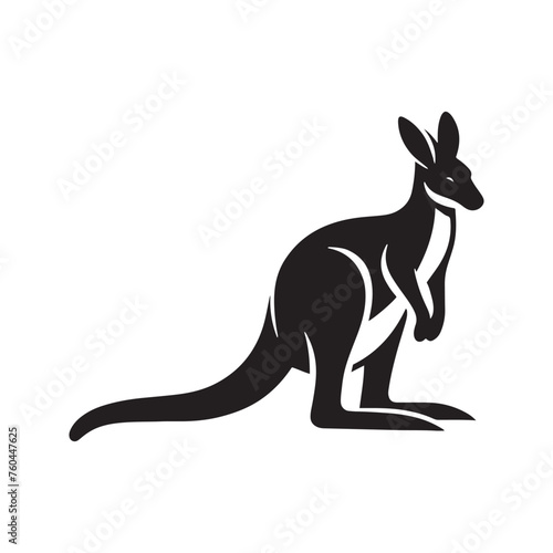 Wallaby Silhouette Vector for Wildlife Designs and Nature-themed Projects, wallaby illustration, Kangaroo vector..